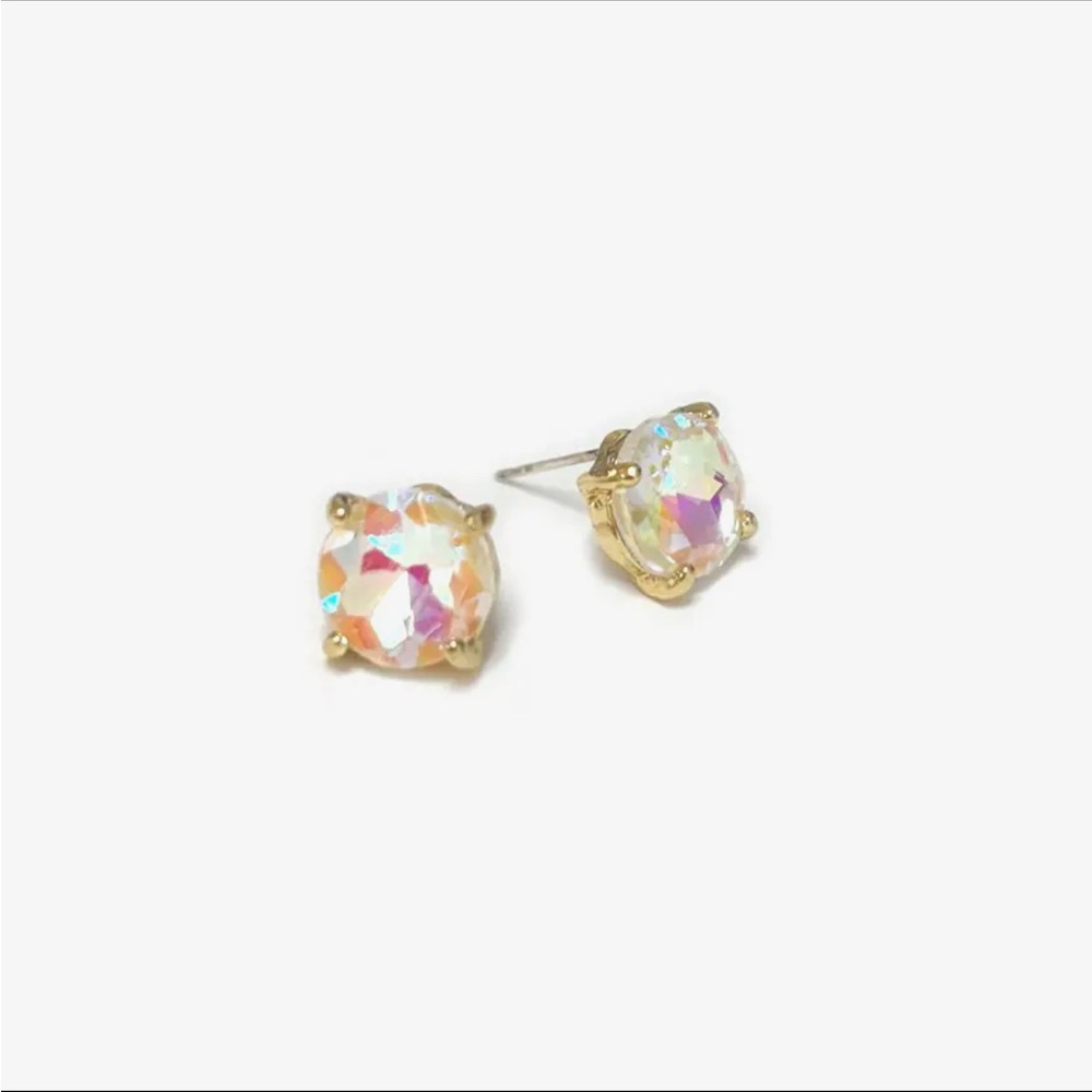 18K Gold Plated Multi Round Glass 925 Sterling Silver Post 10MM Stud Earrings